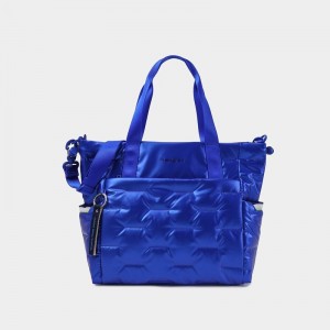 Blue Women's Hedgren Puffer Tote Bags | WUL3430RR